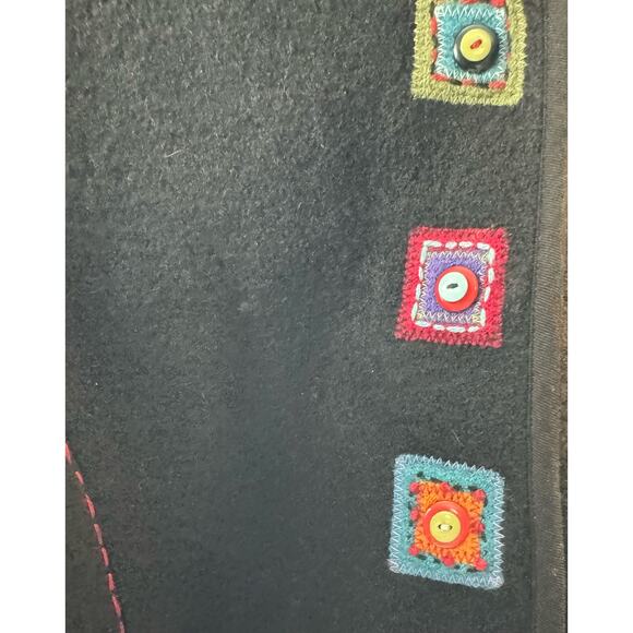 Coldwater Creek Womens Small Black Embroidered Snap Button Wool Cardigan (READ) - Picture 12 of 13